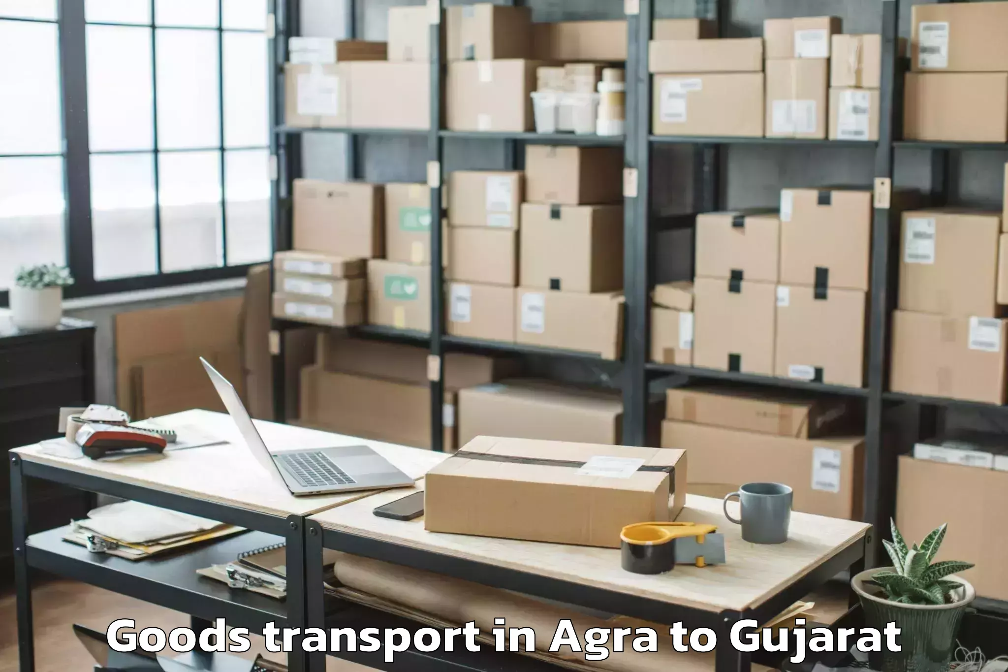 Discover Agra to Modasa Goods Transport